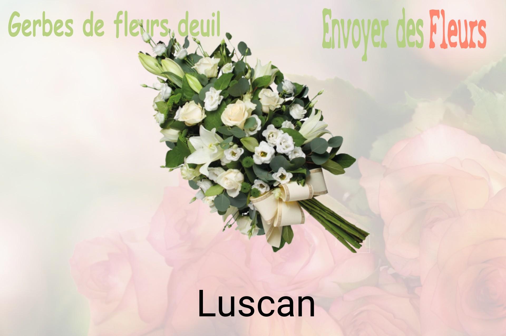 Gerbe de fleurs de deuil livrée à Luscan